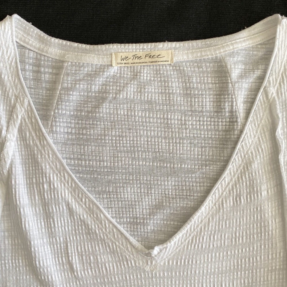 Free People White Asymmetrical Top - Picture 7 of 16
